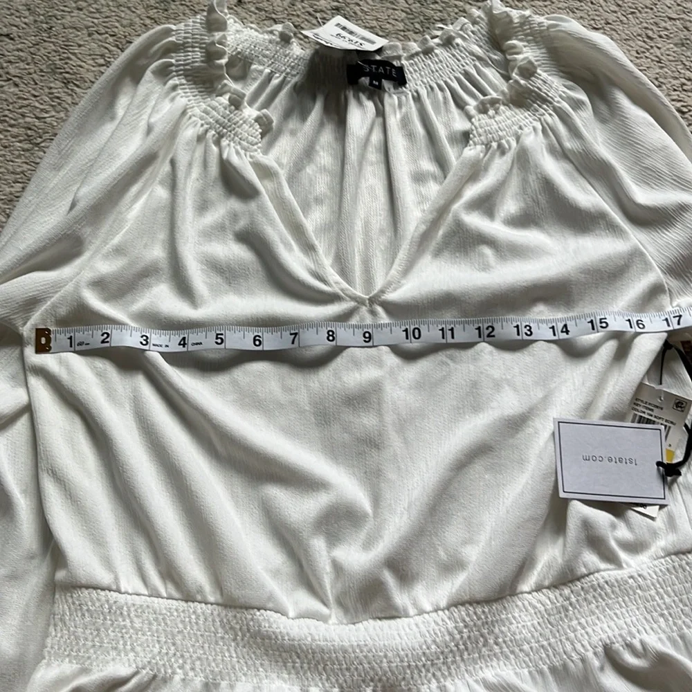 1 State. White long sleeve shirt V-neck size medium. NWT. - Picture 7 of 10